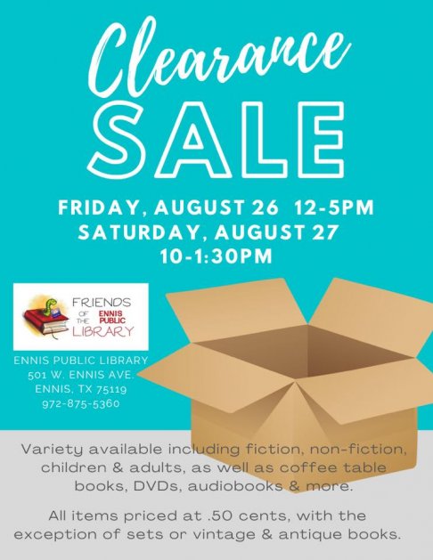 Friends of the Ennis Public Library Clearance Sale