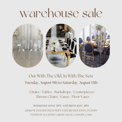 Royal Luxury Events Warehouse Sale