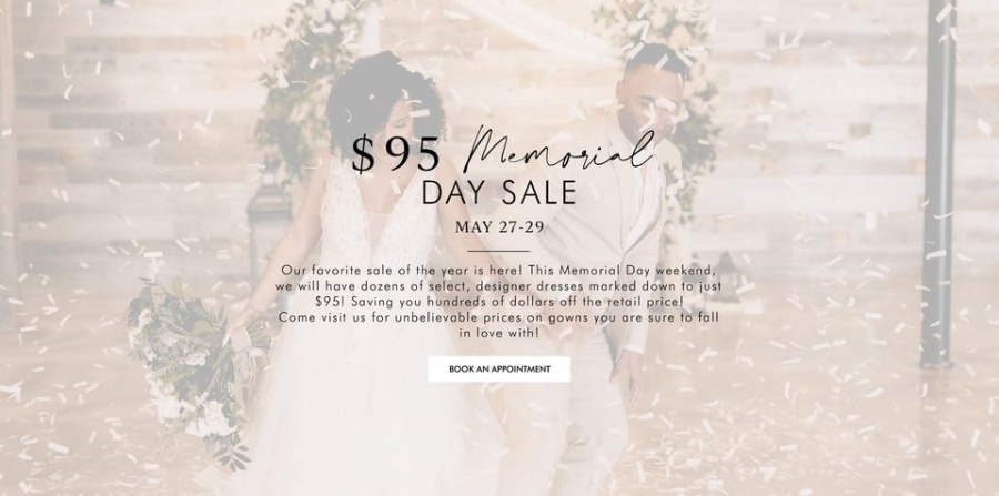 Brilliant Bridal Houston Memorial Day Weekend $95 Sale
